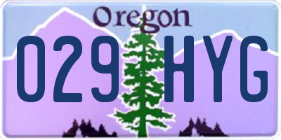 OR license plate 029HYG