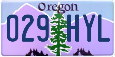 OR license plate 029HYL