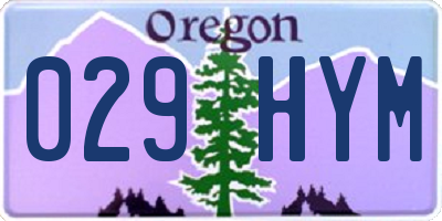 OR license plate 029HYM