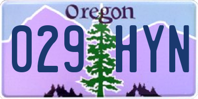 OR license plate 029HYN