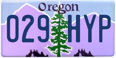OR license plate 029HYP