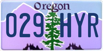 OR license plate 029HYR