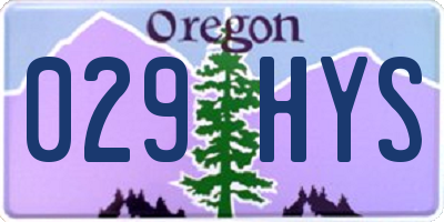 OR license plate 029HYS