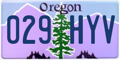 OR license plate 029HYV