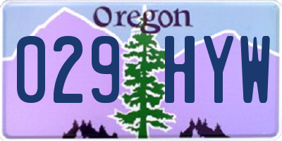 OR license plate 029HYW