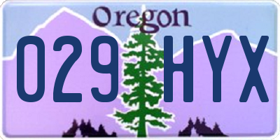 OR license plate 029HYX