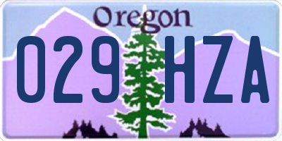 OR license plate 029HZA