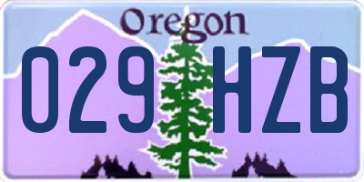 OR license plate 029HZB