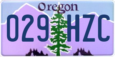 OR license plate 029HZC