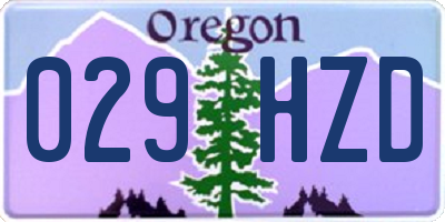 OR license plate 029HZD