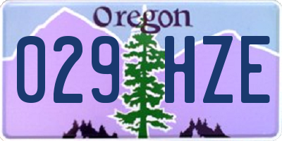 OR license plate 029HZE