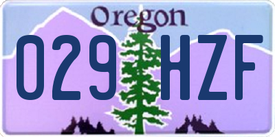 OR license plate 029HZF