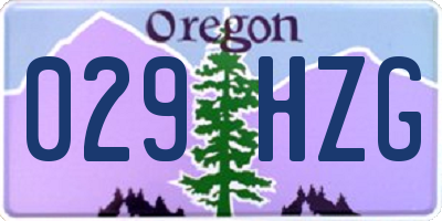 OR license plate 029HZG