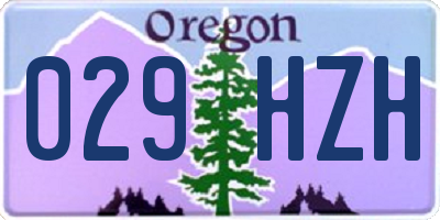 OR license plate 029HZH