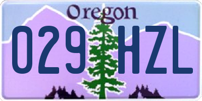 OR license plate 029HZL