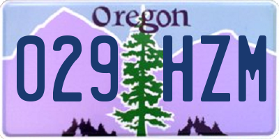 OR license plate 029HZM