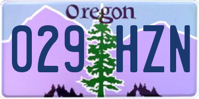 OR license plate 029HZN