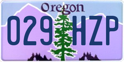 OR license plate 029HZP