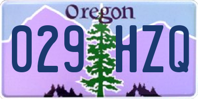 OR license plate 029HZQ