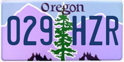 OR license plate 029HZR