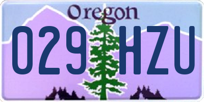 OR license plate 029HZU