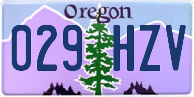 OR license plate 029HZV