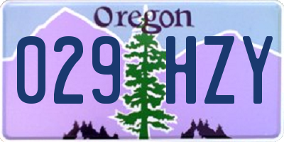 OR license plate 029HZY