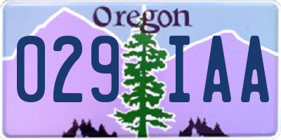 OR license plate 029IAA
