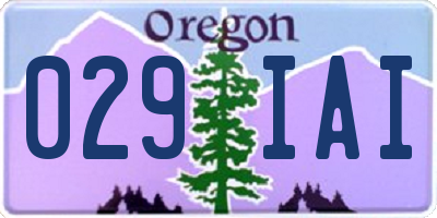 OR license plate 029IAI