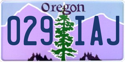 OR license plate 029IAJ