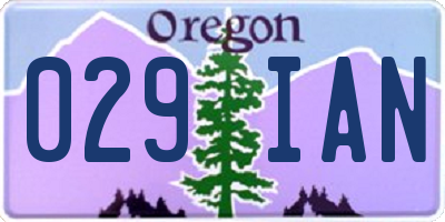 OR license plate 029IAN