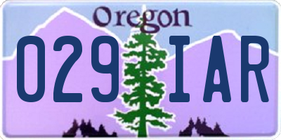 OR license plate 029IAR