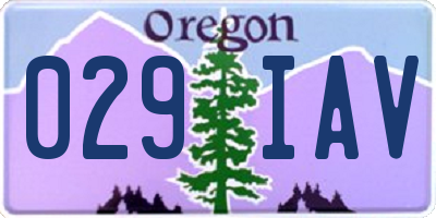 OR license plate 029IAV
