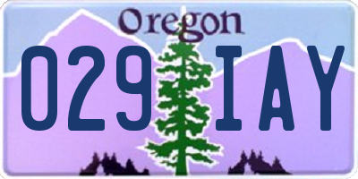 OR license plate 029IAY