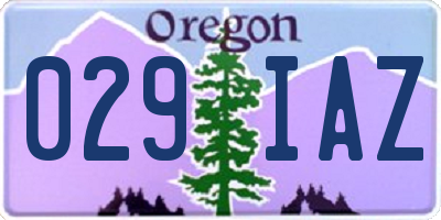 OR license plate 029IAZ
