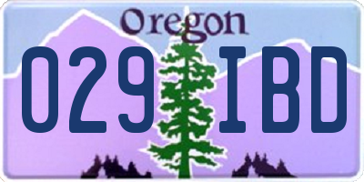 OR license plate 029IBD