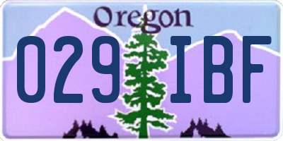 OR license plate 029IBF