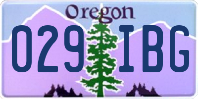 OR license plate 029IBG