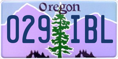 OR license plate 029IBL