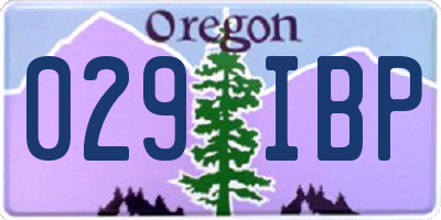 OR license plate 029IBP