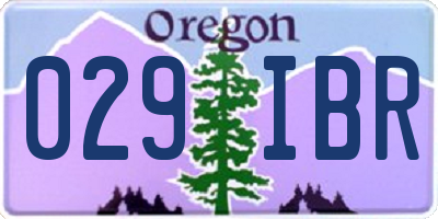 OR license plate 029IBR