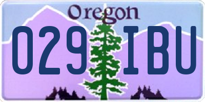 OR license plate 029IBU
