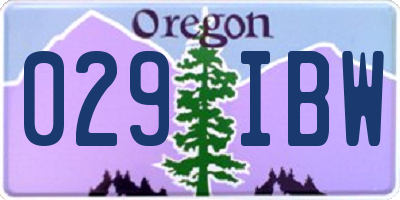 OR license plate 029IBW