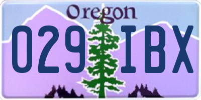 OR license plate 029IBX