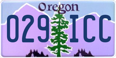 OR license plate 029ICC