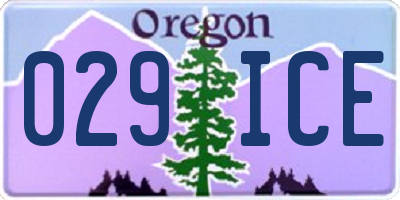 OR license plate 029ICE