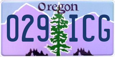 OR license plate 029ICG