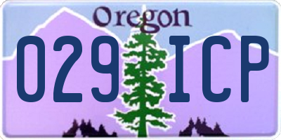 OR license plate 029ICP