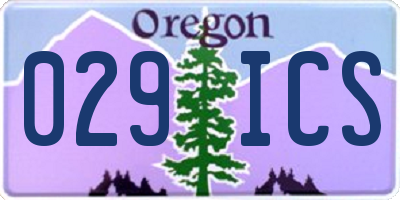 OR license plate 029ICS