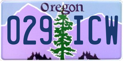 OR license plate 029ICW